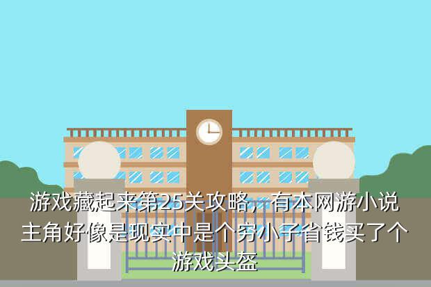 游戏藏起来第25关攻略,有本网游小说主角好像是现实中是个穷小子省钱买了个游戏头盔
