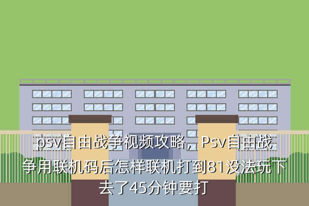 psv自由战争视频攻略,Psv自由战争用联机码后怎样联机打到81没法玩下去了45分钟要打