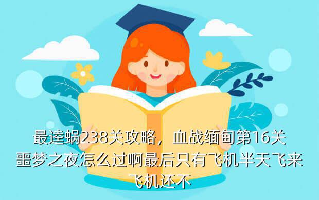 最逵蜗238关攻略,血战缅甸第16关噩梦之夜怎么过啊最后只有飞机半天飞来飞机还不