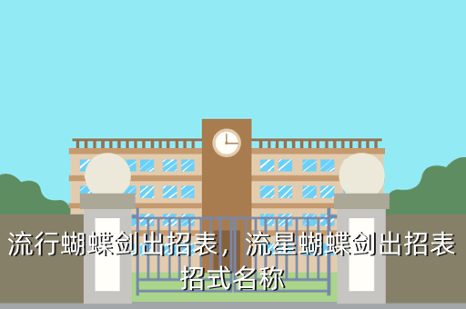 流行蝴蝶剑出招表,流星蝴蝶剑出招表招式名称