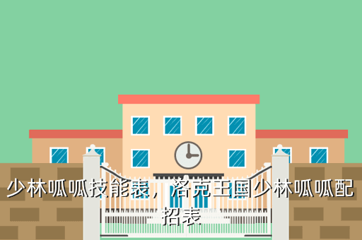 少林呱呱技能表,洛克王国少林呱呱配招表