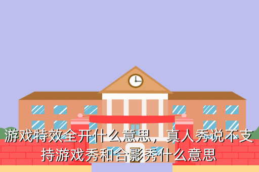 游戏特效全开什么意思,真人秀说不支持游戏秀和合影秀什么意思