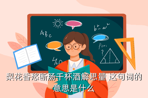 梨花香愁断肠千杯酒解思量 这句词的意思是什么