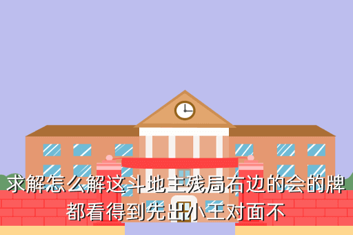 求解怎么解这斗地主残局右边的会的牌都看得到先出小王对面不