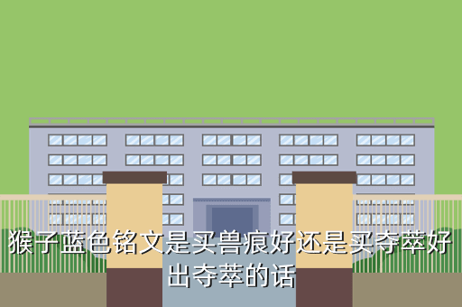 猴子蓝色铭文是买兽痕好还是买夺萃好出夺萃的话