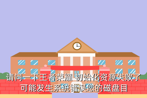 请问一下王者荣耀 初始化资源失败了可能发生系统错误您的磁盘目