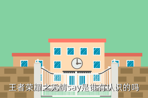 王者荣耀之无情say是谁有认识的吗